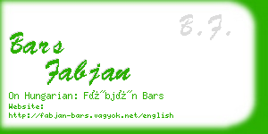bars fabjan business card
